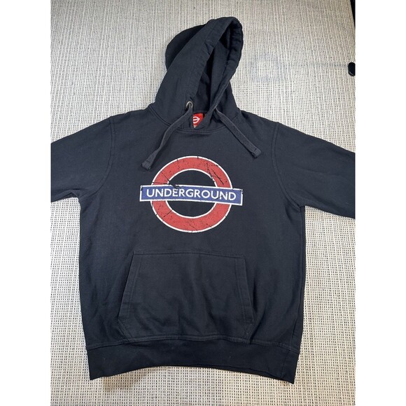 LONDON UNDERGROUND Hoodie Mens L Tube Metropolitan Railways Transit TLF Black - Picture 1 of 8